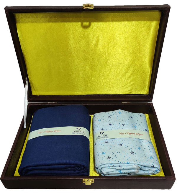 Mansfab Unstitched Pure Cotton Shirt & Trouser Fabric printed
