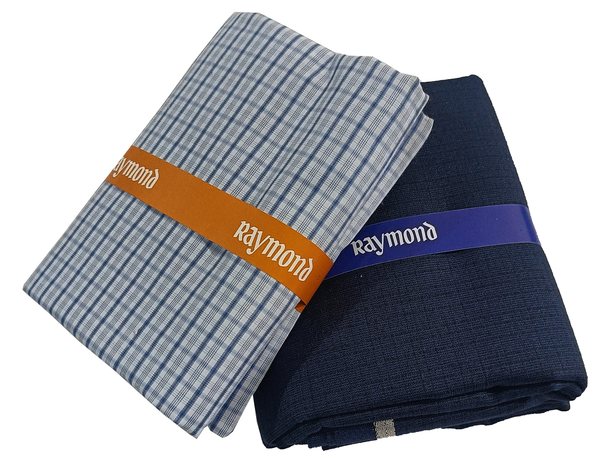 Raymond  Unstitched Cotton  Checkered Shirt & Trouser Fabric.