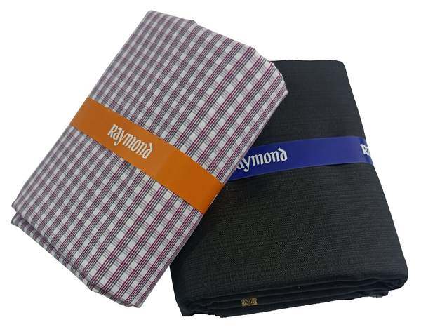 Raymond  Unstitched Cotton  Checkered Shirt & Trouser Fabric.