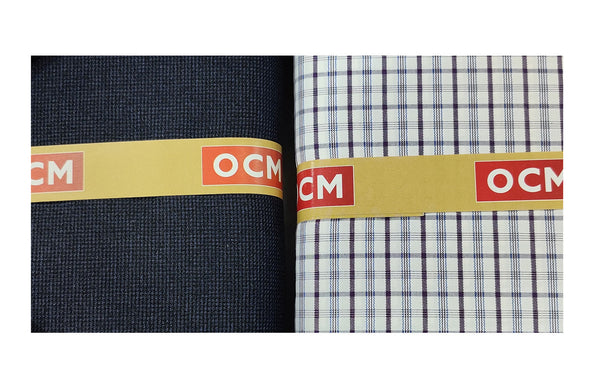 OCM  Unstitched Cotton Shirt & Trouser Fabric Checkered