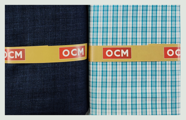 OCM  Unstitched Cotton Shirt & Trouser Fabric Checkered