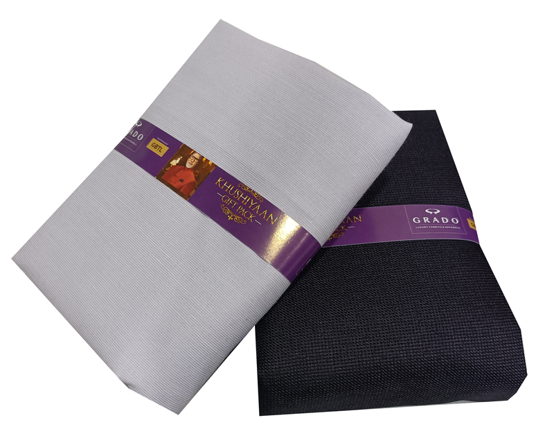 OCM  Unstitched Cotton Blend Shirt & Trouser Fabric Solid