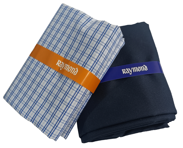 Raymond  Unstitched Cotton  Checkered Shirt & Trouser Fabric.