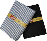 OCM Men's Cotton Shirt & Poly Viscose Trouser Fabric Combo Unstitched (Free Size) OCMSARKAR-0021