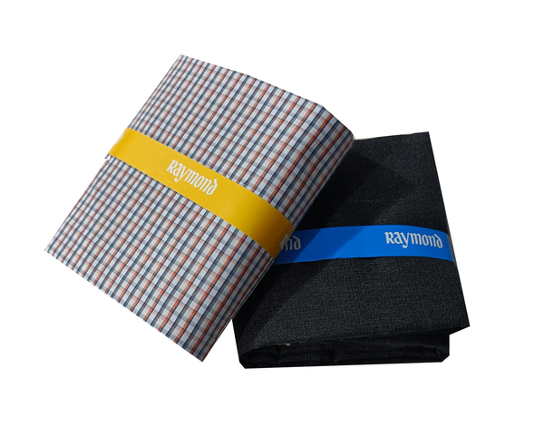 Raymond  Unstitched Cotton Blend Shirt & Trouser Fabric Checkered.