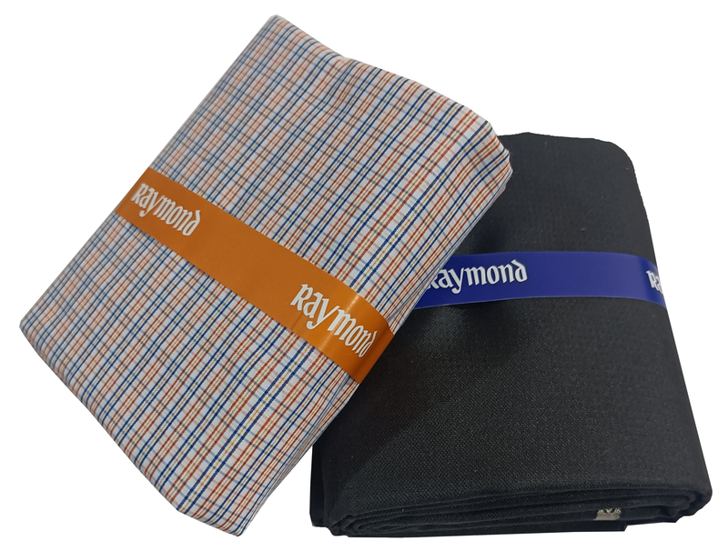 Raymond  Unstitched Cotton  Checkered Shirt & Trouser Fabric.