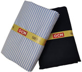 OCM Men's Cotton Shirt & Poly Viscose Trouser Fabric Combo Unstitched (Free Size) OCMSARKAR-0026