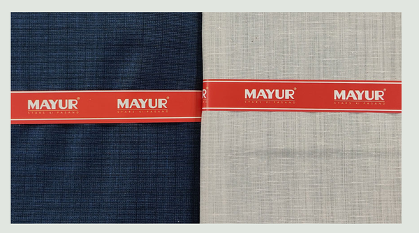 MAYUR Unstitched Pure Cotton Plain Shirt & Trouser Fabric.