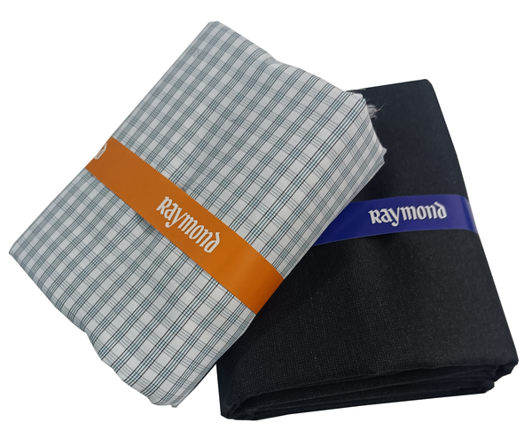 Raymond  Unstitched Cotton  Checkered Shirt & Trouser Fabric.