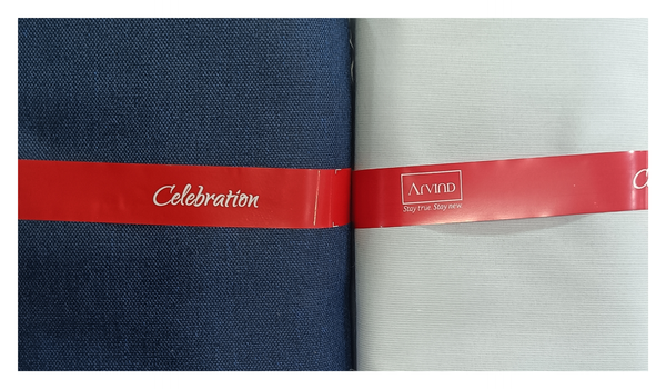Arvind  Unstitched Cotton Blend Shirt & Trouser Fabric Self Design.