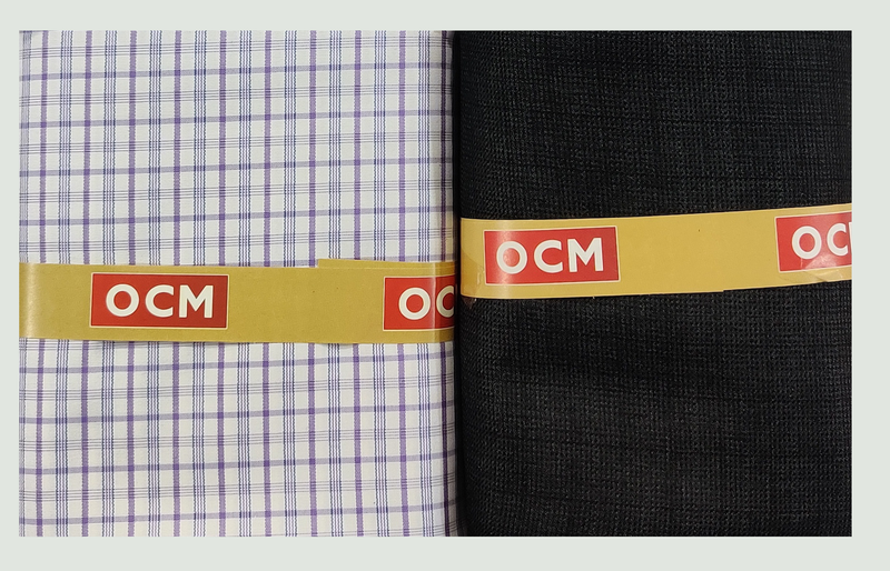 OCM  Unstitched Cotton Shirt & Trouser Fabric Checkered