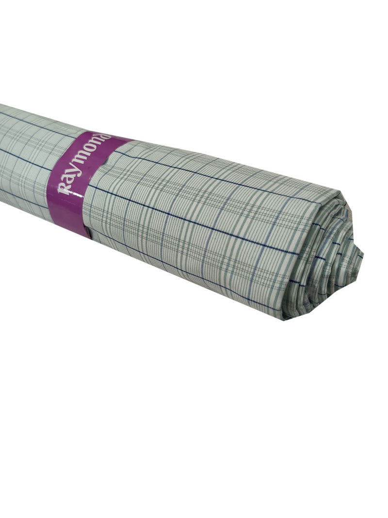 Raymond  Unstitched Pure Cotton Shirt Fabric Checkered