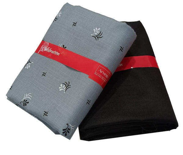 Arvind  Unstitched Polycotton Shirt & Trouser Fabric Printed