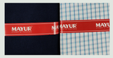 MAYUR Unstitched Pure Cotton Checkered Shirt & Trouser Fabric Solid.