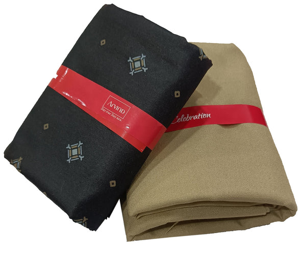 Arvind  Unstitched Polycotton Shirt & Trouser Fabric Printed