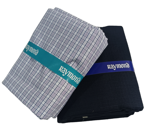 Raymond  Unstitched Cotton  Checkered Shirt & Trouser Fabric.