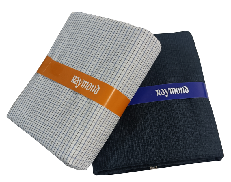 Raymond  Unstitched Cotton  Checkered Shirt & Trouser Fabric.