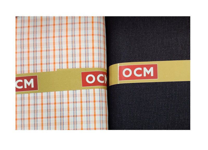 OCM  Unstitched Cotton Shirt & Trouser Fabric Checkered