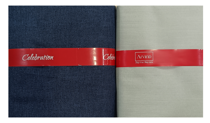 Arvind  Unstitched Cotton Blend Shirt & Trouser Fabric Self Design