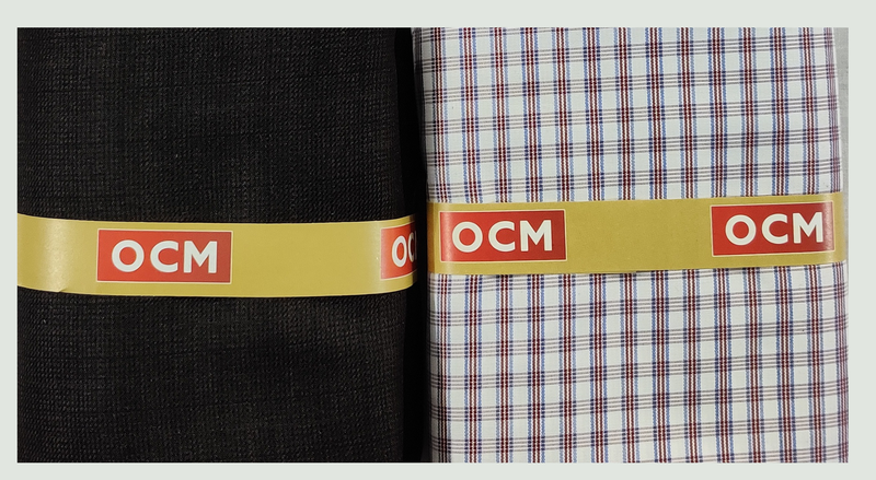 OCM  Unstitched Cotton Shirt & Trouser Fabric Checkered