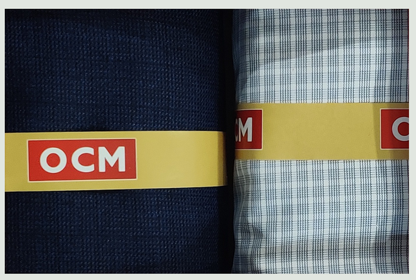 OCM  Unstitched Cotton Shirt & Trouser Fabric Checkered