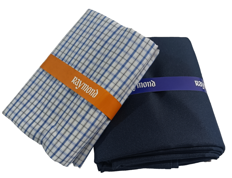 Raymond  Unstitched Cotton  Checkered Shirt & Trouser Fabric.