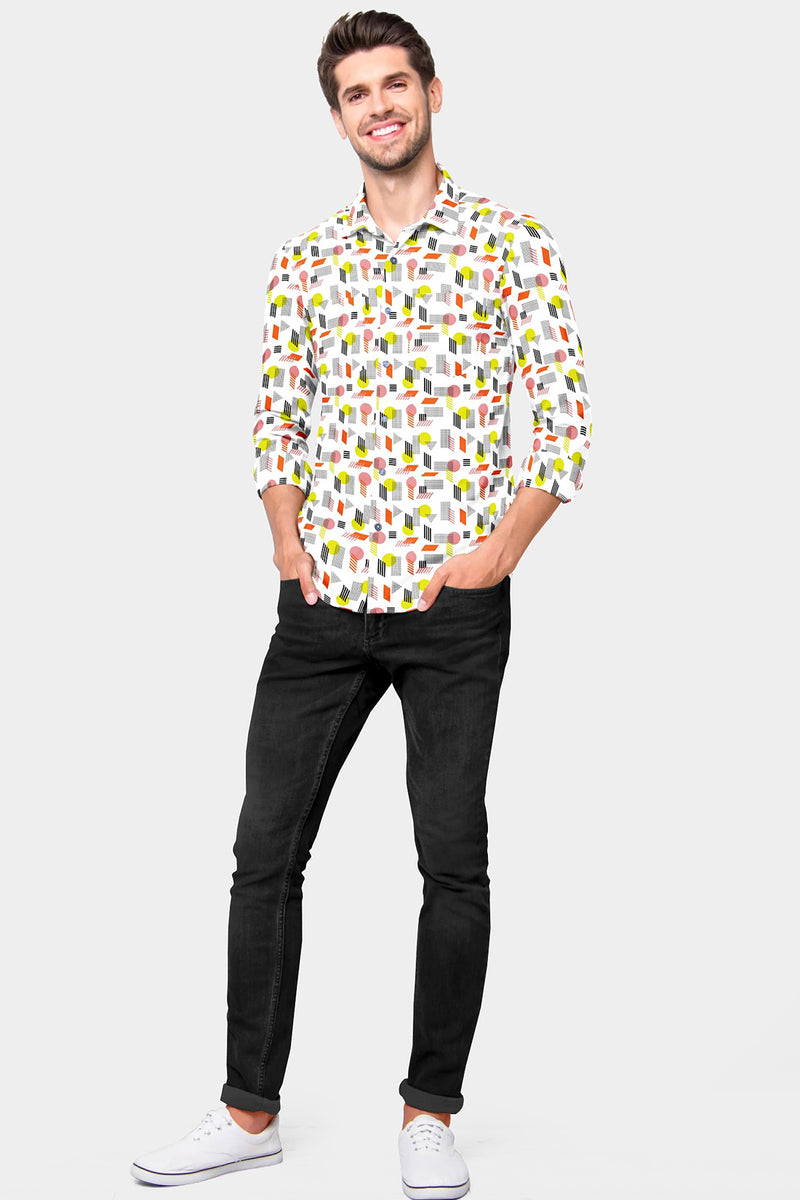 Mansfab Men Regular Fit Printed Spread Collar Casual Shirt-MFPRINTS-0003