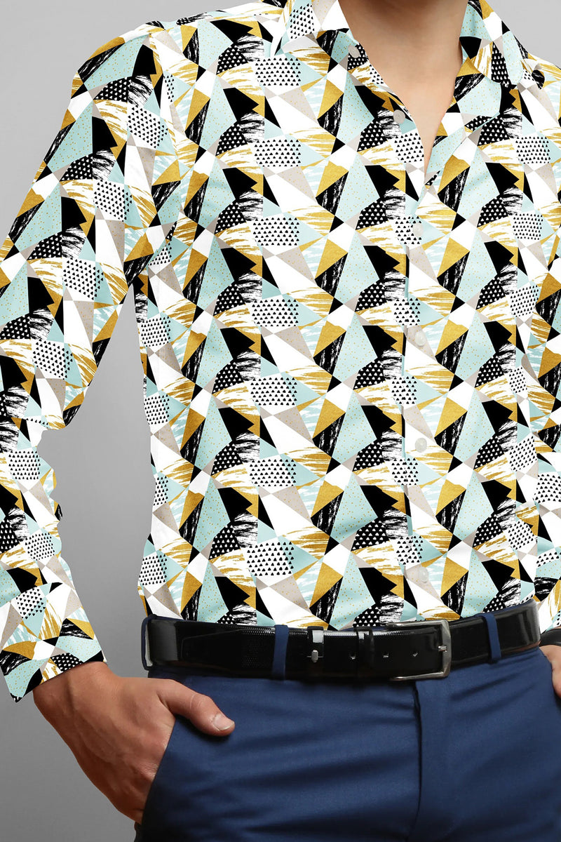 Mansfab Men Regular Fit Printed Spread Collar Casual Shirt-MFPRINTS-0005