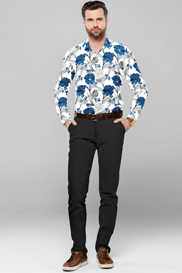 Mansfab Men Regular Fit Printed Spread Collar Casual Shirt-MFPRINTS-0007