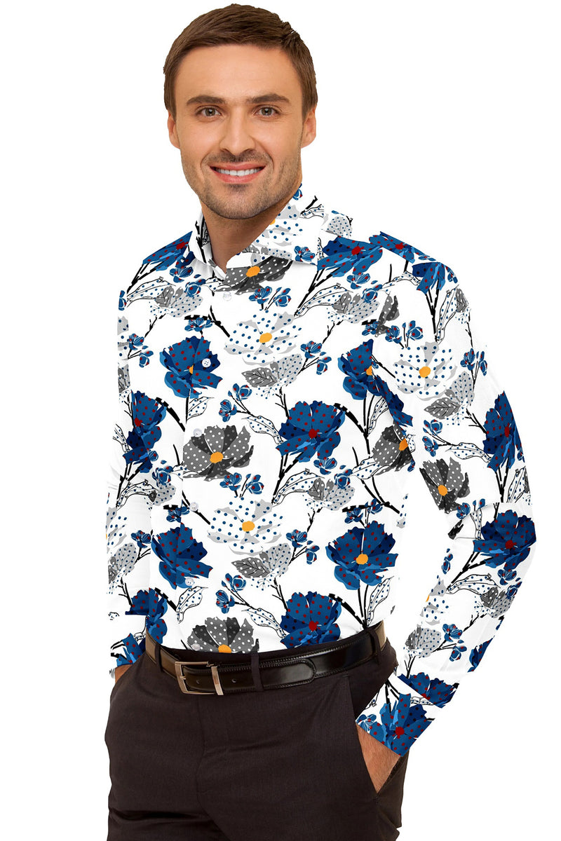 Mansfab Men Regular Fit Printed Spread Collar Casual Shirt-MFPRINTS-0007