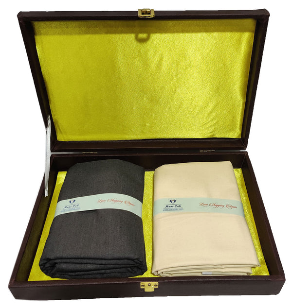 Mansfab Unstitched Pure Cotton Shirt & Trouser Fabric Printed