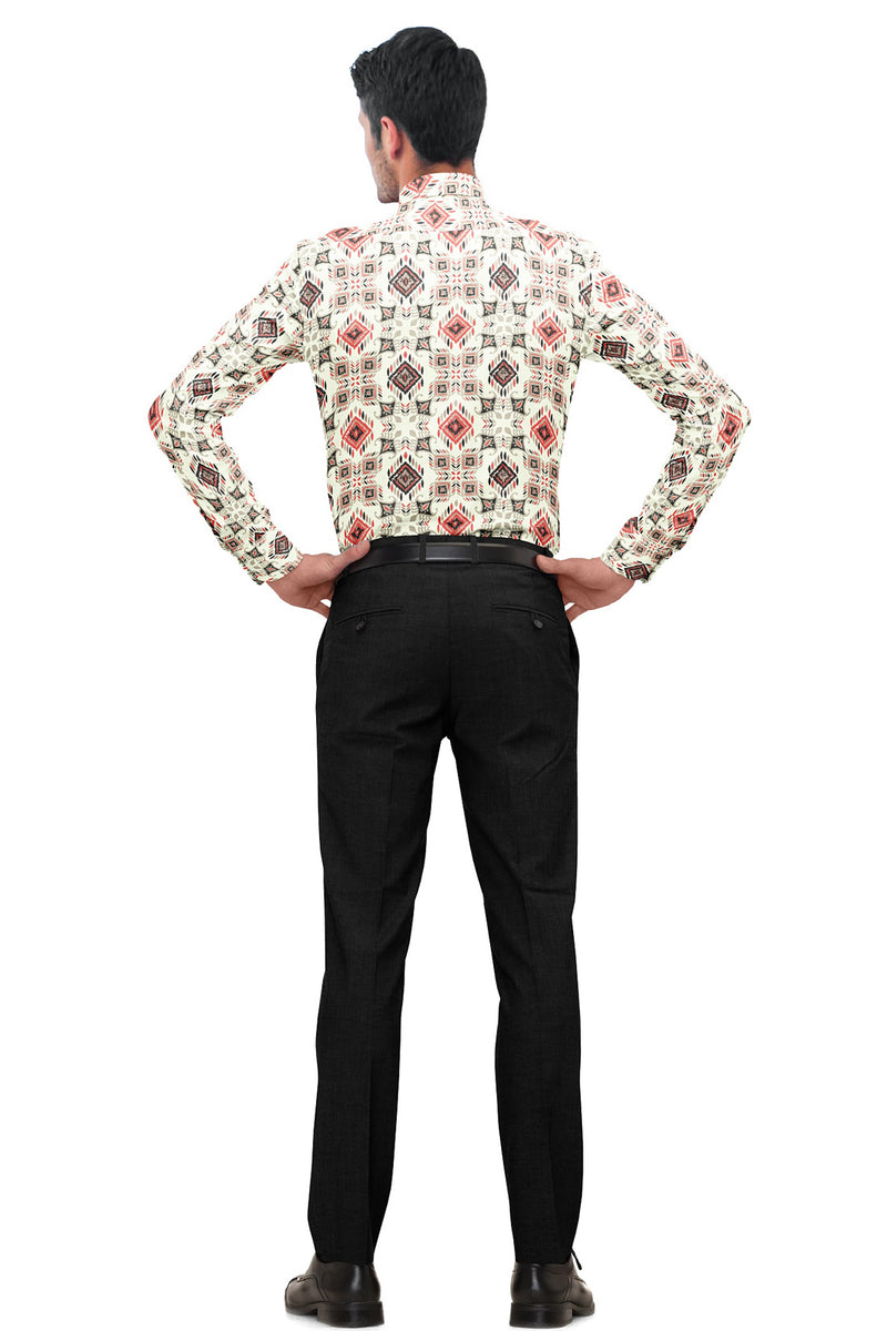 Mansfab Men Regular Fit Printed Spread Collar Casual Shirt-MFPRINTS-0009