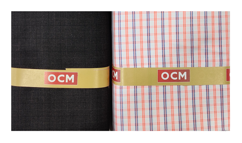 OCM  Unstitched Cotton Shirt & Trouser Fabric Checkered