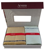 Arvind  Unstitched Cotton Blend Shirt & Trouser Fabric Checkered