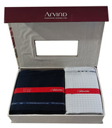 Arvind  Unstitched Cotton Blend Shirt & Trouser Fabric Checkered