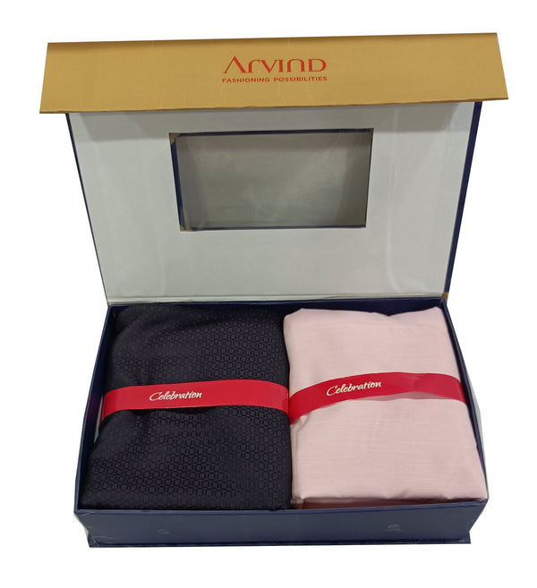 Arvind Unstitched Cotton Blend Shirt & Trouser Fabric Solid-01