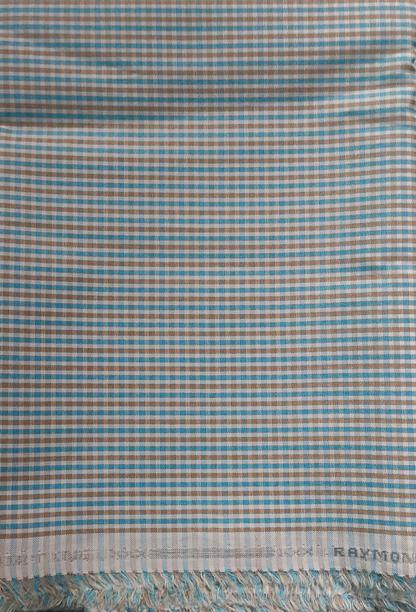 Raymond  Cotton Checkered Shirt Fabric  (Unstitched)