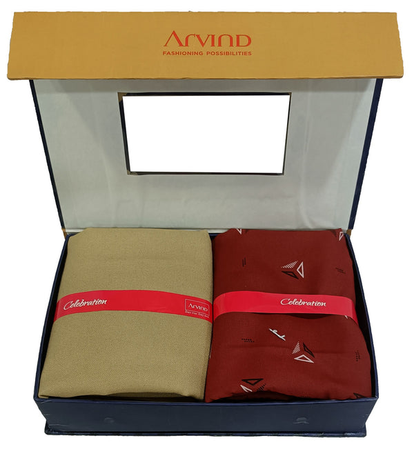 Arvind Unstitched Cotton Blend Shirt & Trouser Fabric Printed-02