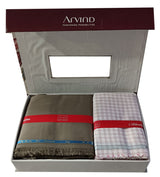 Arvind  Unstitched Cotton Blend Shirt & Trouser Fabric Checkered