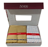 Arvind  Unstitched Cotton Blend Shirt & Trouser Fabric Checkered