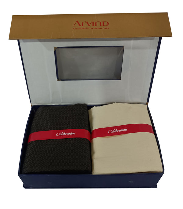 Arvind Unstitched Cotton Blend Shirt & Trouser Fabric Solid-03