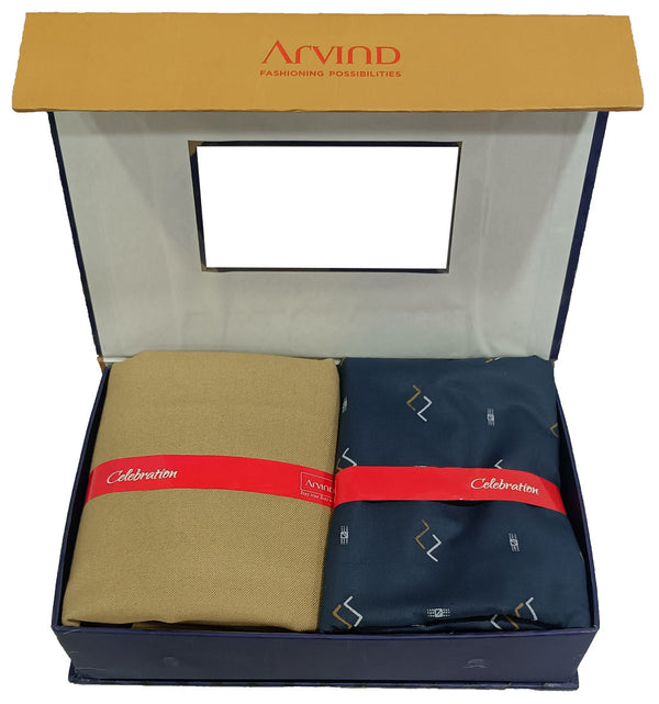 Arvind Unstitched Cotton Blend Shirt & Trouser Fabric Printed-03