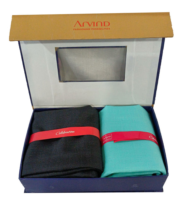 Arvind Unstitched Cotton Blend Shirt & Trouser Fabric Solid-040