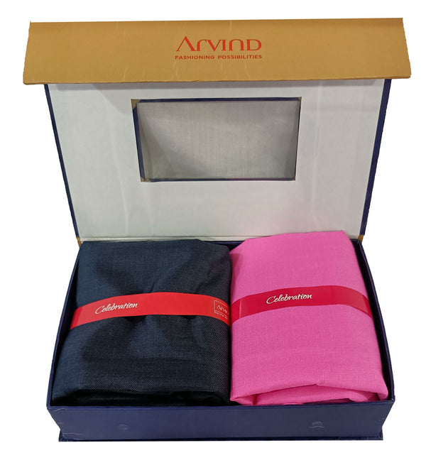 Arvind Unstitched Cotton Blend Shirt & Trouser Fabric Solid-041
