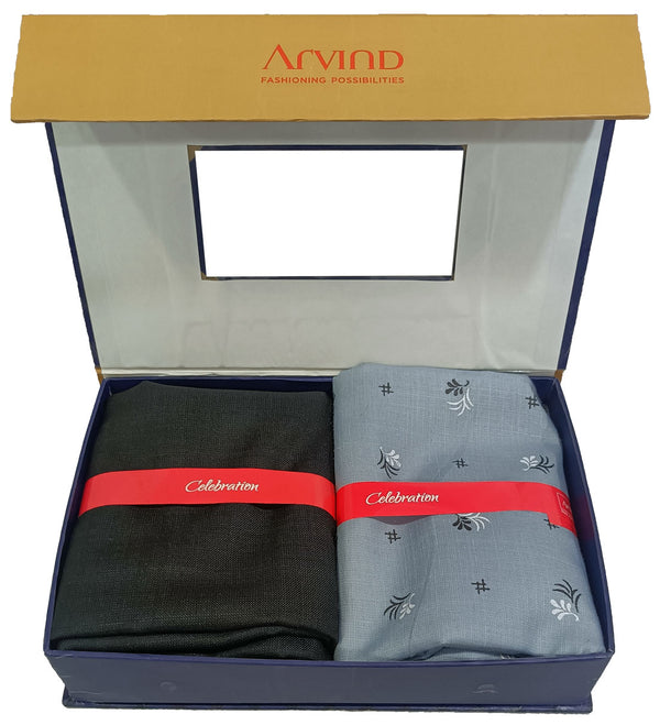 Arvind Unstitched Cotton Blend Shirt & Trouser Fabric Printed-04