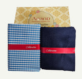 Arvind Unstitched Cotton Blend Shirt & Trouser Fabric Checkered-04
