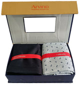 Arvind Unstitched Cotton Blend Shirt & Trouser Fabric Printed-053