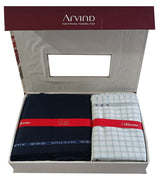 Arvind  Unstitched Cotton Blend Shirt & Trouser Fabric Checkered