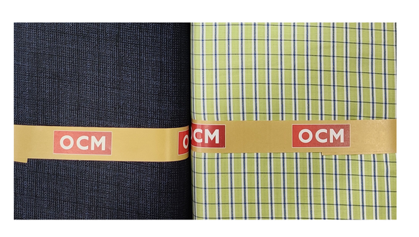 OCM  Unstitched Cotton Shirt & Trouser Fabric Checkered
