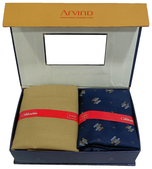 Arvind Unstitched Cotton Blend Shirt & Trouser Fabric Printed-06